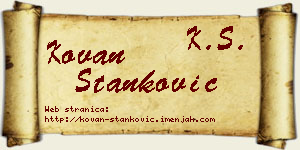 Kovan Stanković vizit kartica